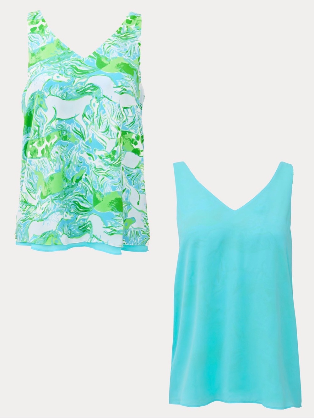 NWT Lilly Pulitzer XL FLORIN REVERSIBLE STRAIGHT HEM TOP in “Capri Blue” ✨💲108